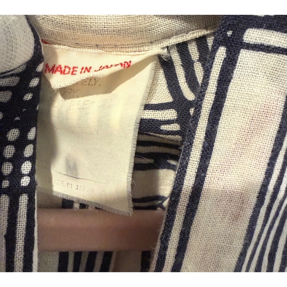 Vintage Japanese Cotton Calligraphy Kimono Robe Medium - Picture 5 of 7